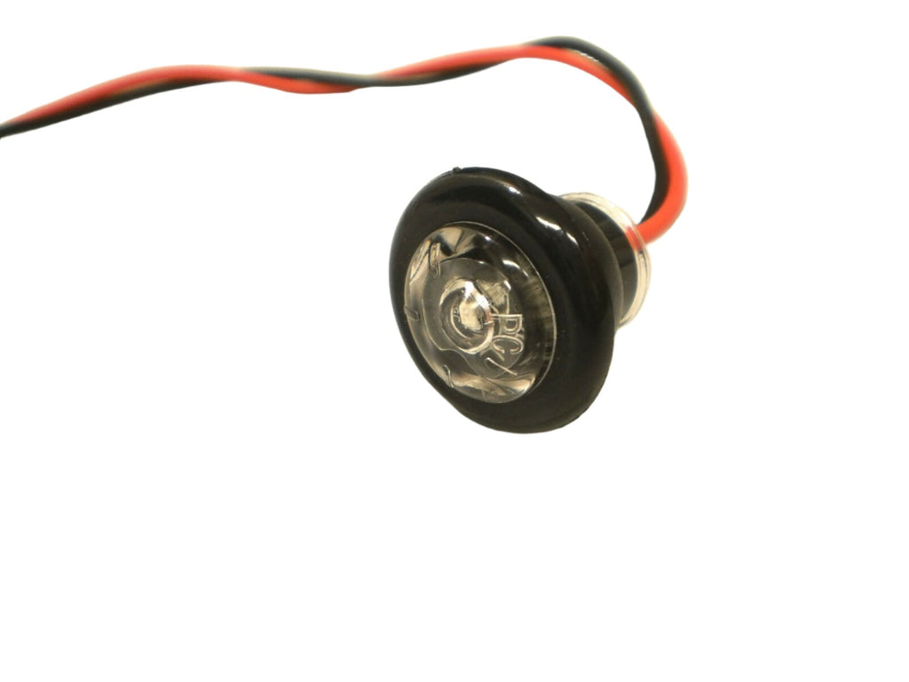 25- 3/4" Red Clear LED Clearance Side Marker Bullet Trailer Light Truck PC Fire (J-51-RC-L25)