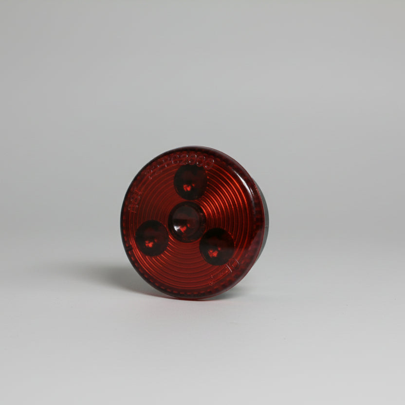 2" Red Round Sealed Clearance Marker Light 4 LED 3M Self Adhesive Back Mount  (J-15-SR)