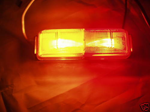 2-Pack Red / Amber Bi-Color Incandescent Fender Mount Clearance Marker Lights (MC-67ARB-LOT2)