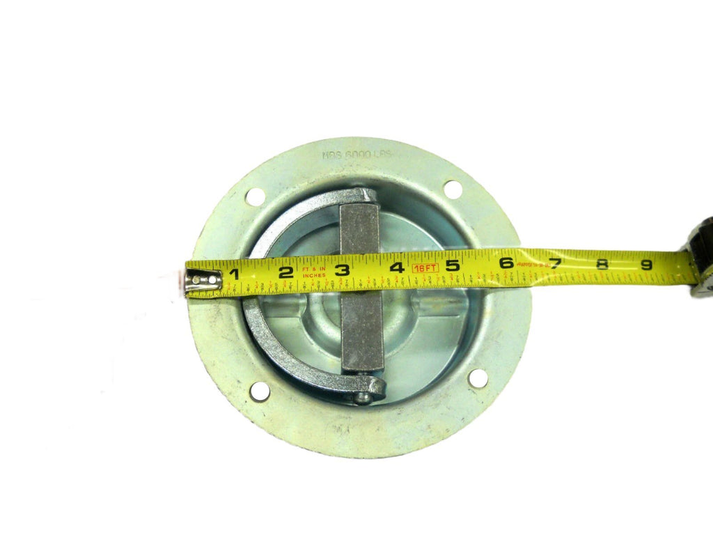 6 - Recessed Full 360 Swivel 6000 Rated D Ring Tie Down w/ Backing Plate Trailer (RR06-BP-6)