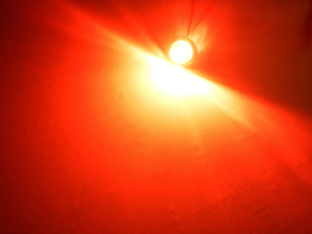25- 3/4" Red Clear LED Clearance Side Marker Bullet Trailer Light Truck PC Fire (J-51-RC-L25)