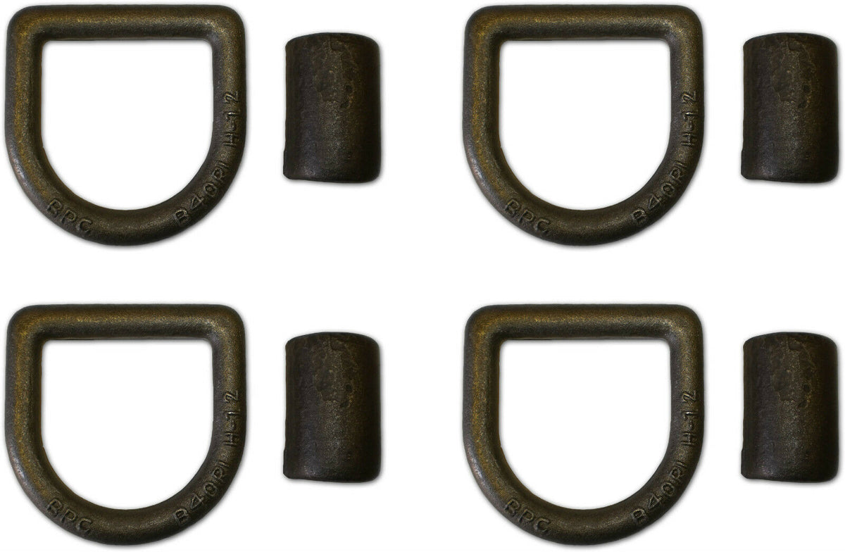 4 - 5/8" Forged Weld On D Ring Chain Tie Down 18,000 Rated Trailer Truck Rope (LRW1-LOTOF4)