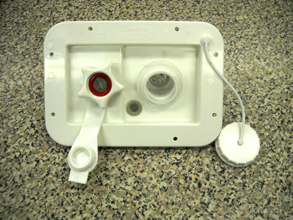 Valterra White Gravity City Water Inlet Hatch Camper Rv Trailer (VAL2001BU)