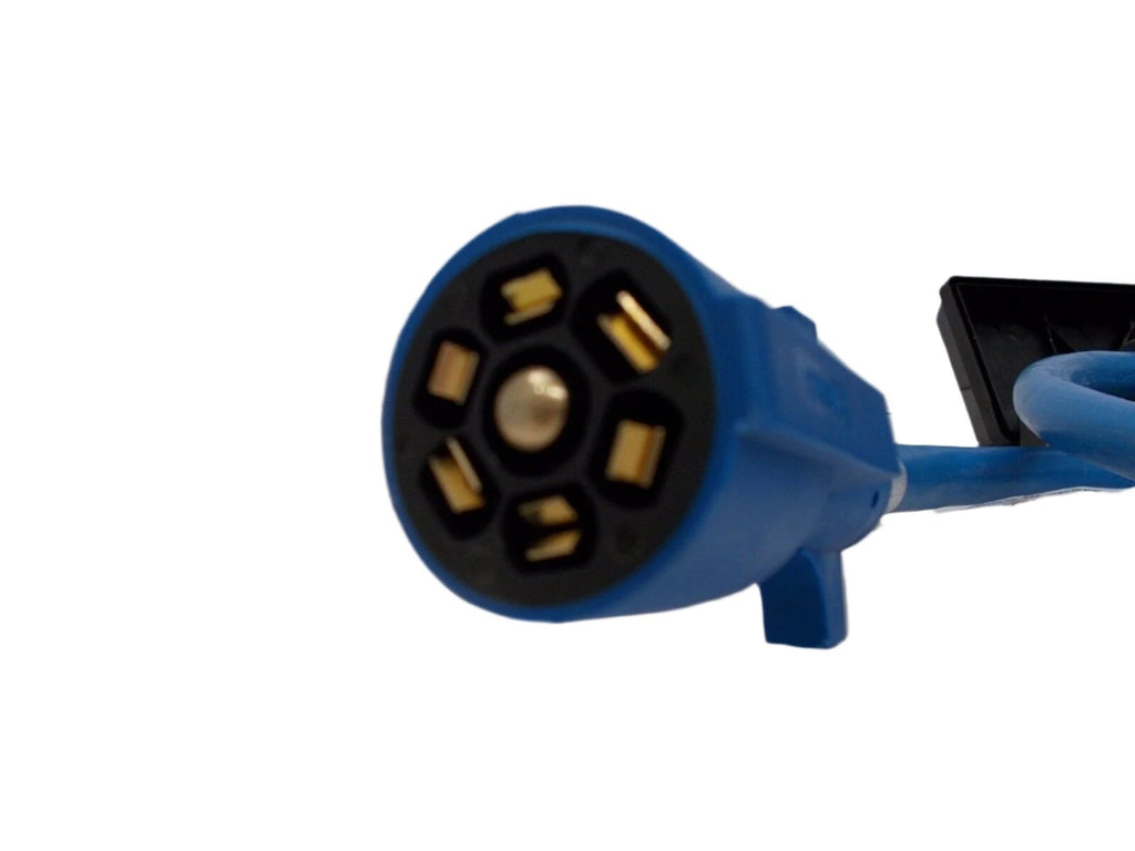 7 Way Plug Inline Pre-Wired Trailer ARTIC BLUE Cord Junction Box 6 Ft Wiring Cable Towing (J-JB-6FT)