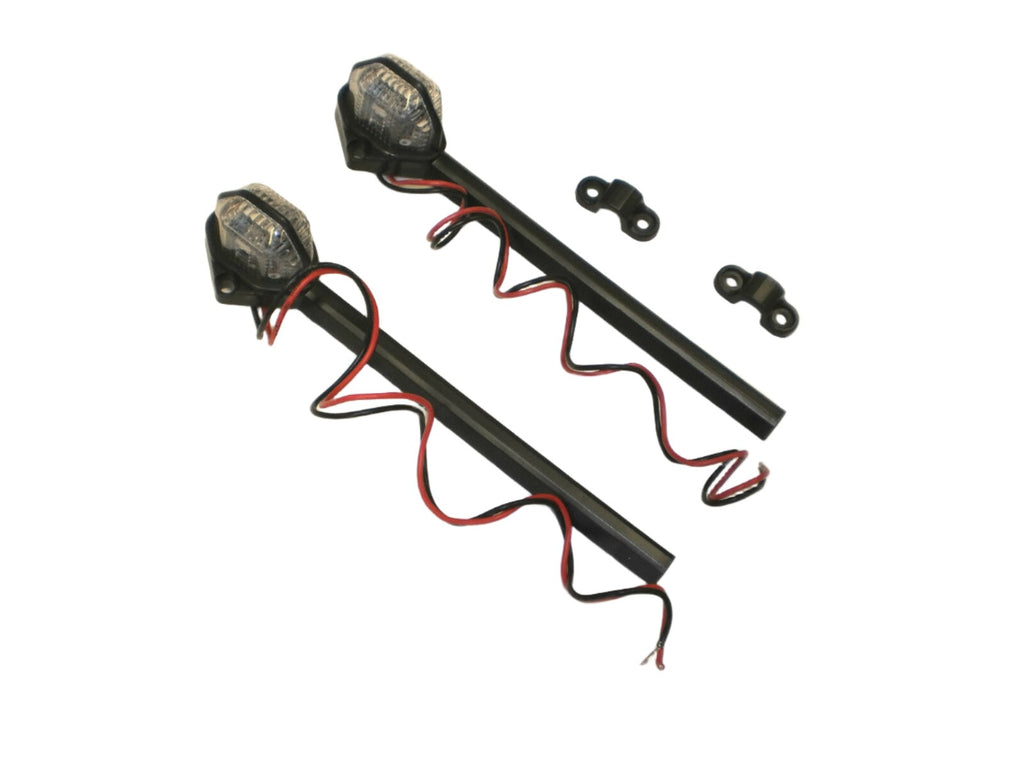 2-LED Trailer Camper Fender Lights wire guard-USA CLEAR (215-0050-1-LOTOF2)