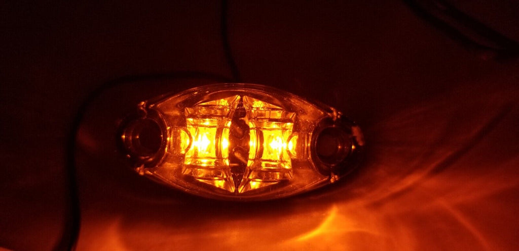Amber LED Oval Dragon's Eye 2 Diode Amber Lens/Light Marker Clearance Trailer (L04-0072A)