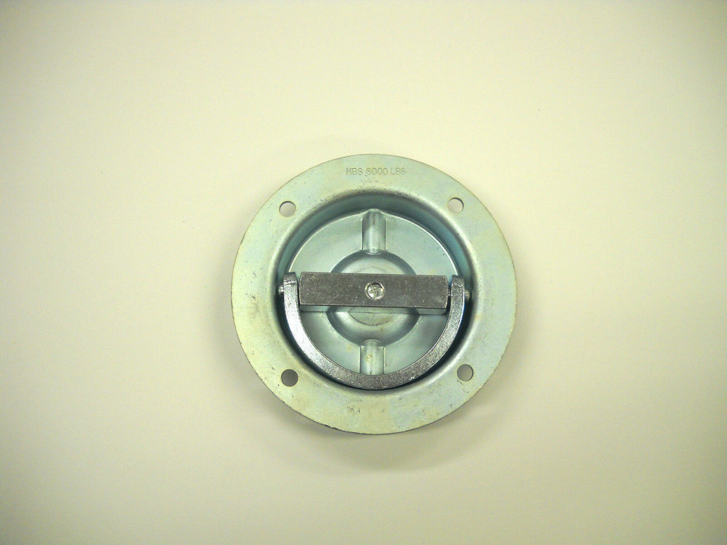 10 - D Ring 6000# Recessed Swivel Tie Down With Back Plates Trailer Truck (RR06-BP-10)
