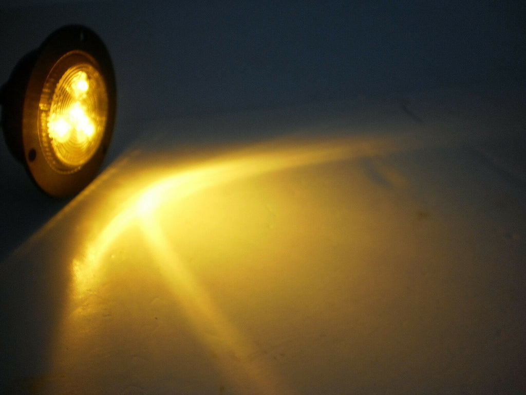 2" Amber Round Sealed Clearance Marker Light 4 LED Recessed Flush Mount  (J-15-FFAK)