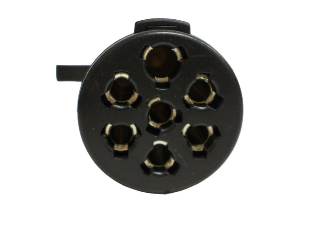 7 Way Round Pin Plastic Trailer Plug Cord Wire End Semi Truck  (R7TB)