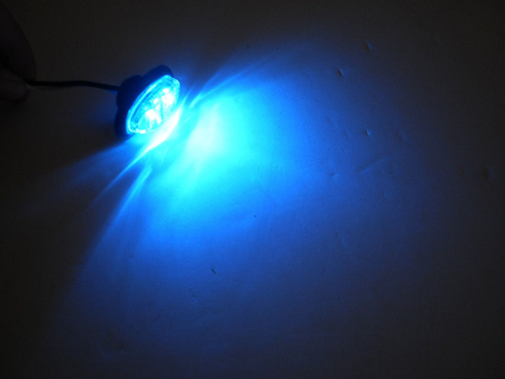 ONE Blue Clear Mini Oval 2 Diode 2" x 3/4" Clearance Marker Trailer Truck Light (HD21002SMDBC)
