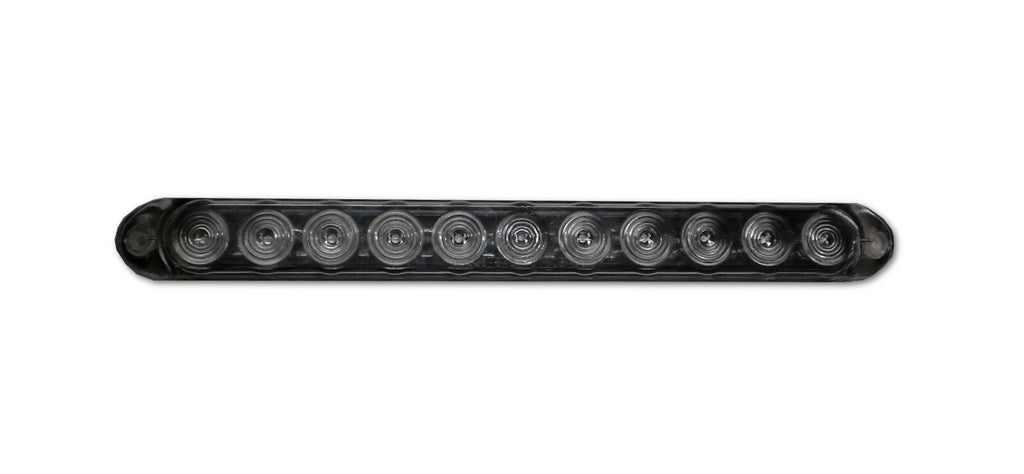 15" Jammy Red Clear Hi Mount Center ID Bar 11 LED Stop Turn Tail Light Trailer Truck (J-5354-RC)