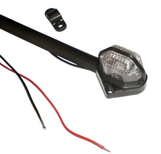 2-LED Trailer Camper Fender Lights wire guard-USA CLEAR (215-0050-1-LOTOF2)