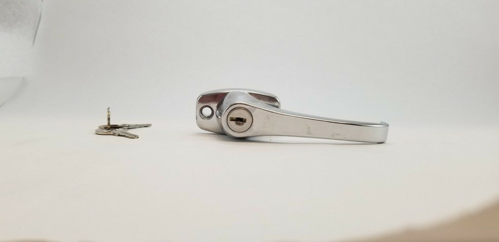 Universal  Locking L Handle Chrome Finish Trailer Camper RV Garage Door Baggage (HL20136)