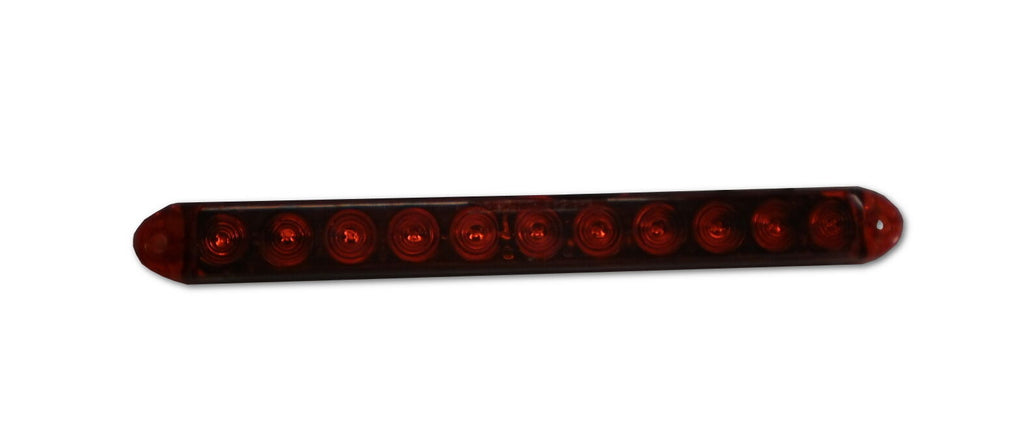 15" Red Lens Hi Mount Center ID Bar 11 LED Stop Turn Tail Light Trailer Truck RV (J-5354-R)
