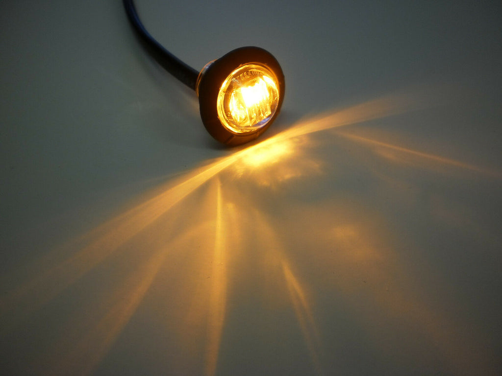 12" x 3/4" Maxxima Amber Clear LED Clearance Marker Light Trailer Jeep Motorcycle (M09300YCL-12)