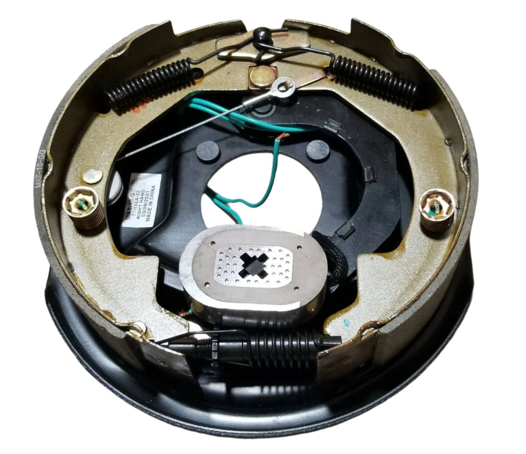 Four Trailer Backing Plate Brake Electric 10" Fits Dexter Nev-R-Adjust 3500 Self Adjusting (BK-10E-FSA-SET-2)