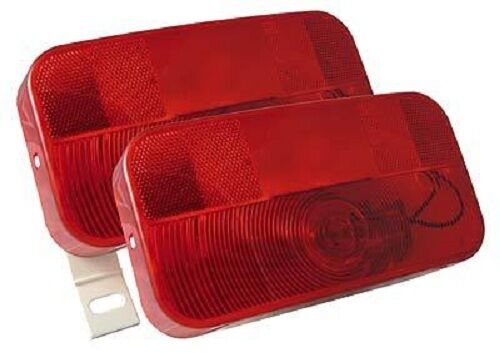 Pair of J-90 Bargman 34-92-003 9x5 Red Stop Tail Turn Lamp Light Trailer Camper (J-90 + J-90-L)