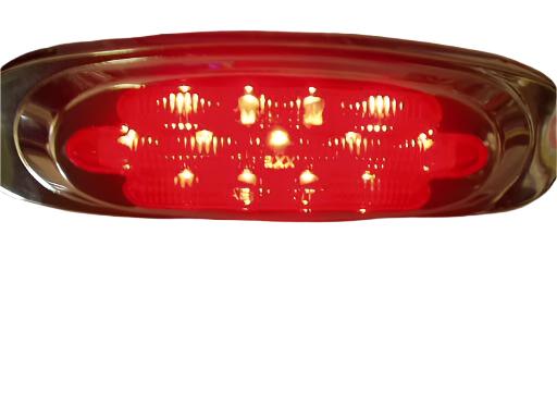 Maxxima LED Red Oval Marker Clearance Light Chrome Trim RV Trailer Truck (M72270R-KIT)