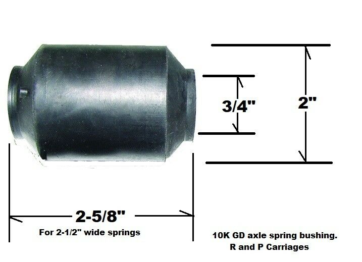 3/4" Rubber Trailer Spring Bushing, Dexter 10K GD 2-1/2" wide 2" OD (014-112-00)