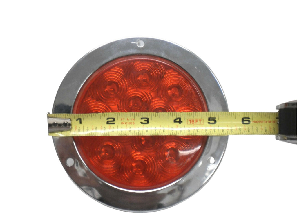 4" Round Chrome Flange Flush Mount For Standard 4" Stop Tail Turn Lights (J-40-FC)