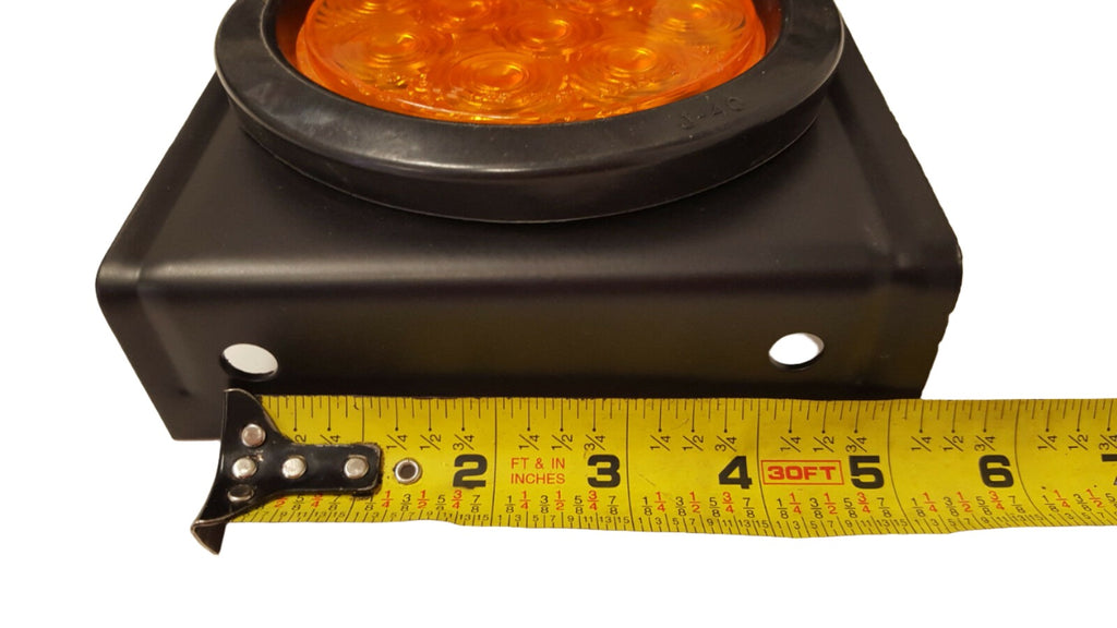 4" Round 12 Diode Amber LED Light Kit Park Turn Tail w/ Mounting Bracket Trailer (J-4512-AK + J-40-BRK)