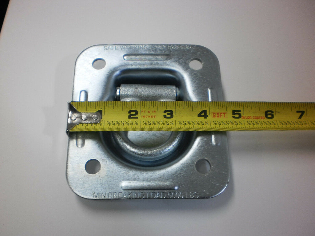 1/2" Dia Recessed 5000# D Ring KIT W/ Backing Plates Bolts Car Trailer Truck Pan (RR5K)