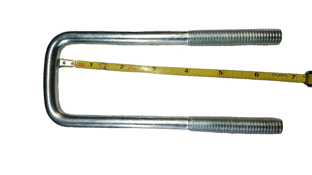 2-1/8" x 6-1/2" Square U Bolt Kit with Plates Trailer Boat Axles 1/2" 2 x 3 Tube (UBK-2000-SQ-612)