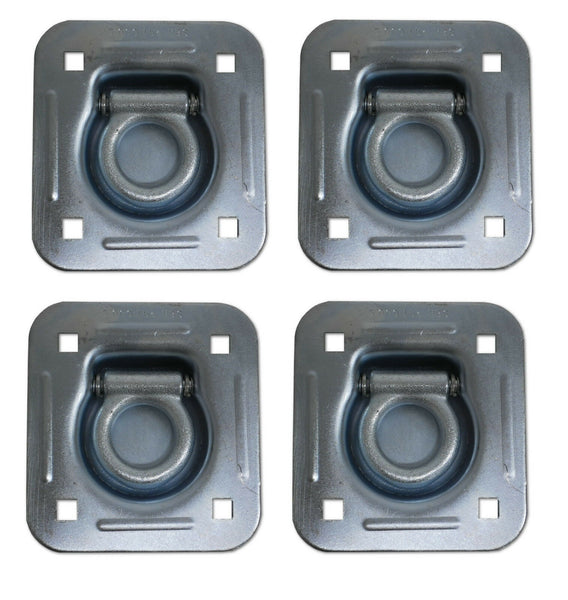 4 - 5000# Stainless Steel 4 Bolt Recessed D Ring Rope Tie Down Chain T ...