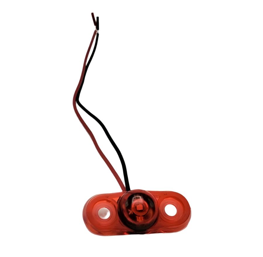 Oval P2 Rated 1-LED Surface Mount RED Lens 2-Wire LED Trailer Marker Light (J-57-R)