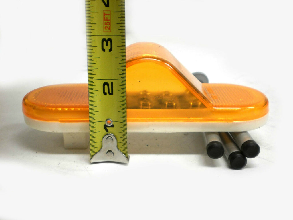 TWO - 6" Amber LED Mid Ship Lights Multi Function Park Turn Trailer Truck Semi (J-64-AK-LOTOF2)