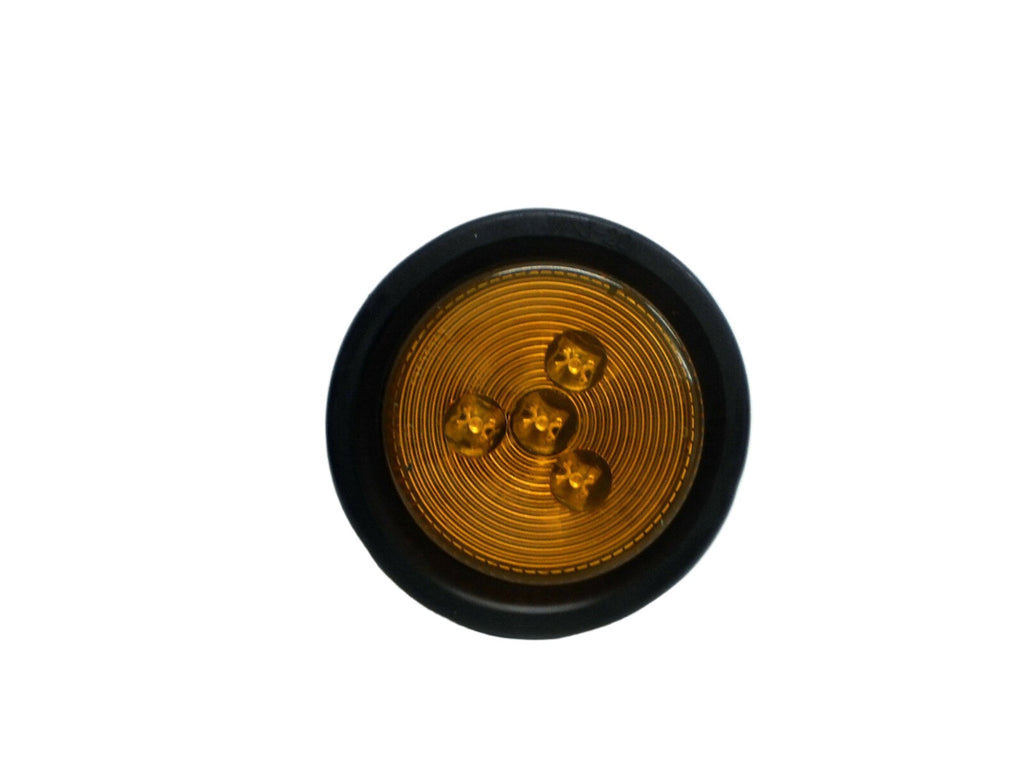 2.5" Amber Round Sealed Lamp Clearance Marker Light 4 LED Grommet Mount 2 1/2 (J-25-AK)