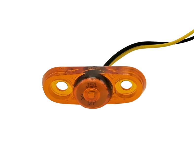 Oval P2 Rated 1-LED Surface Mount AMBER Lens 2-Wire LED Trailer Marker Light (J-57-A)