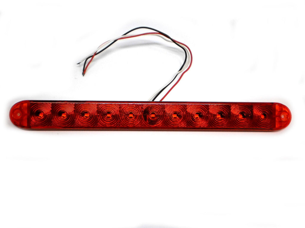 TWO 15" inch Slimline LED Stop Turn Tail Lights LED Red Red Flatbed Trailer RV  (J-535-R-LOT2)