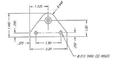 10MM Flat Bracket Mount Flange Gas Strut Prop Rod (LPB21)