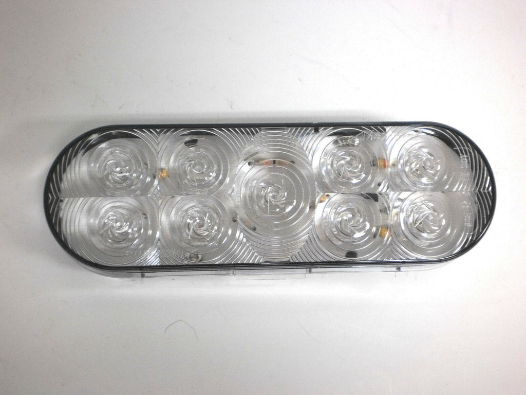 TWO Maxxima 6" Oval Red Clear LED Stop Turn Tail Light Truck Trailer RV  (M63322RCL-KIT-LOT2)