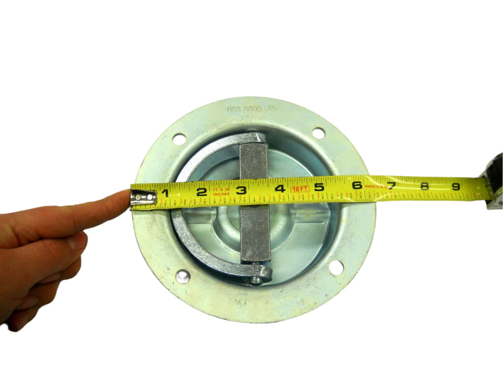 4 - Recessed Full 360 Swivel 6000 Rated D Ring Tie Down w/ Backing Plate Trailer (RR06-BP-4)