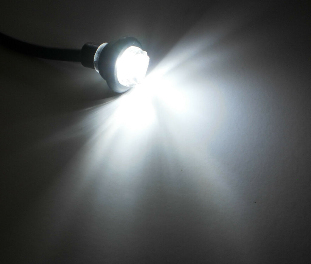 3/4" Marker Light Single White Diode LED Truck Trailer RV 55WC Hot Spot (J-55-C)