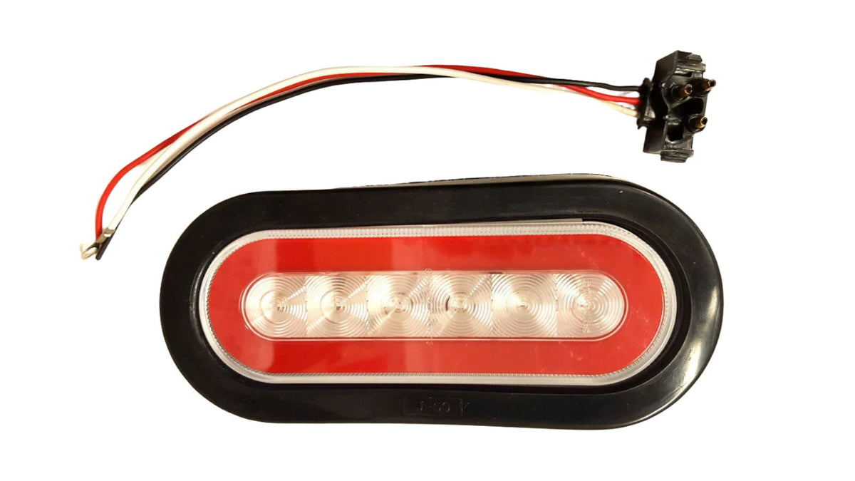 WahMOTOTin 2-Pack 6-Inch Oval LED Trailer Lights - Red/White Halo Brake & Reverse Lights, IP67 Waterproof - View #5