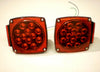 PAIR Boat Trailer LED Box Red Brake Stop Turn Tail Camper Under 80 w/ Wire Leads (J-24245 + J-24245L)