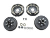 2 x Brake Kit 6x5.5 Drums 12" Backing Plates, 6000# Trailer Axle + FLANGES (92655-B-IMP-K1X2)