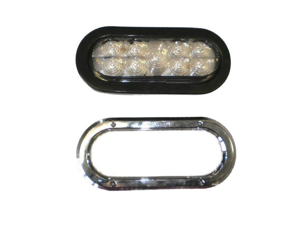 6" Oval Trim Ring Maxxima M50605 Truck Trailer Plastic Chrome Bezel Cover (M50605)