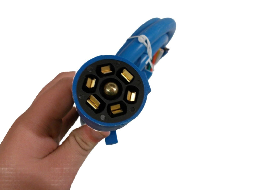 7 Way Plug Pre-Wired Trailer ARTIC BLUE Cord Junction Box 8 Ft Wiring Cable Cold Weather (J-JB-8FT)