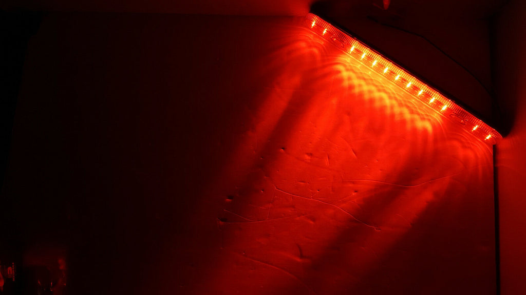 ONE - 13.6" Red Clear Stop Turn Tail Brake Light Bar 13 LED Trailer Heavy Duty (HD13513RSDC)