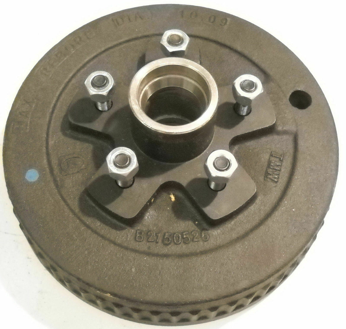 (94555-1-L) Hub Drum, 3500#, 5 x 5.5, WHITE, AM, 1/2" Stud With Lug Nut
