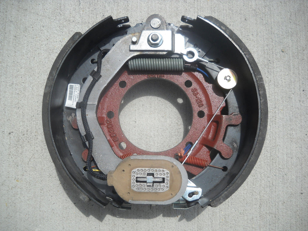 12.25" x 5" Brake Backing Plate SelfAdjust Electric Trailer Left Side 15000 Cap (023-446-00)