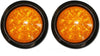 TWO 4" Round Dual Function 12 Diode Amber Amber LED Light Kit 3 Prong Trailer RV (J-4512-AK-LOTOF2)