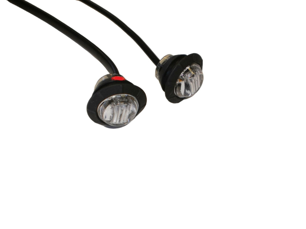 2 x Maxxima 3/4 Mini Red Clear LED Marker Clearance Light Motorcycle ATV Trailer (M09300RCL-LOTOF2)