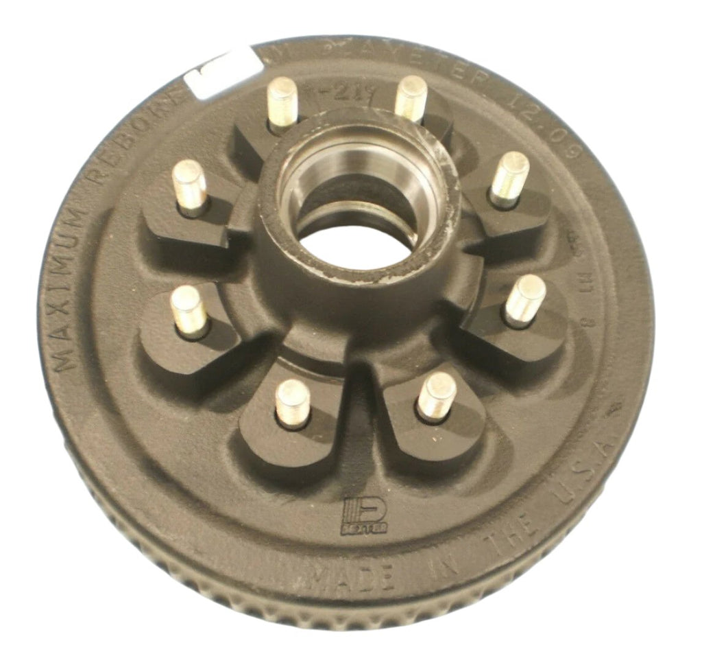 Dexter Trailer Brake DRUM ONLY 12" x 2", 9/16" Stud, 8x6.5 Lug 7000# Axle USA MADE (8-219-13)