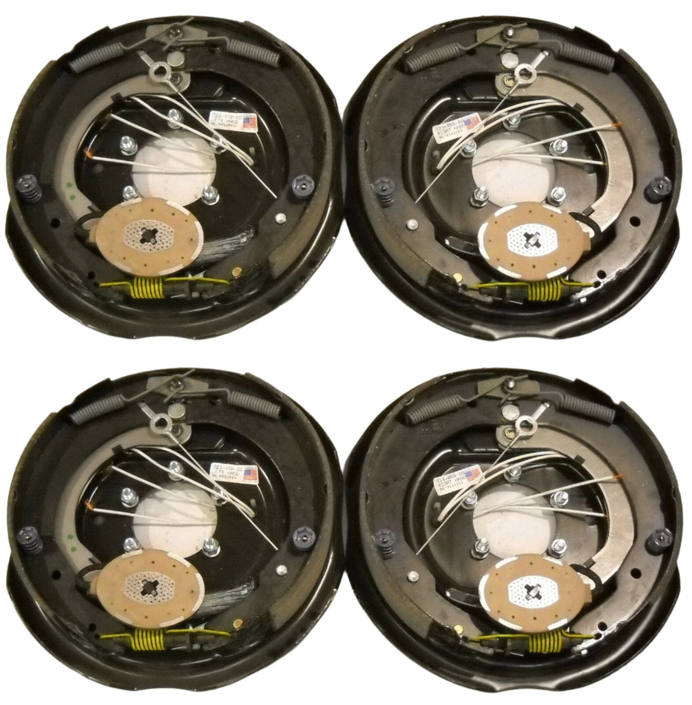 Four - DEXTER Electric Brake Nev-R-Adjust 12" inch Backing Plate (23-458-459-2X)