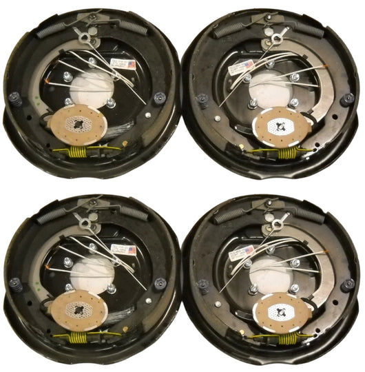 Four - DEXTER Electric Brake Nev-R-Adjust 12" inch Backing Plate (23-458-459-2X)